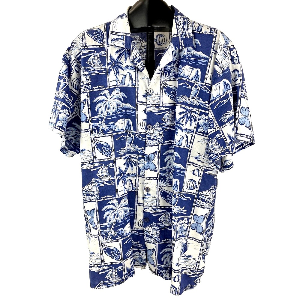 Armadillo Short Sleeve Shirt Mens L Hawaiian Style Casual Button Up Easy Care